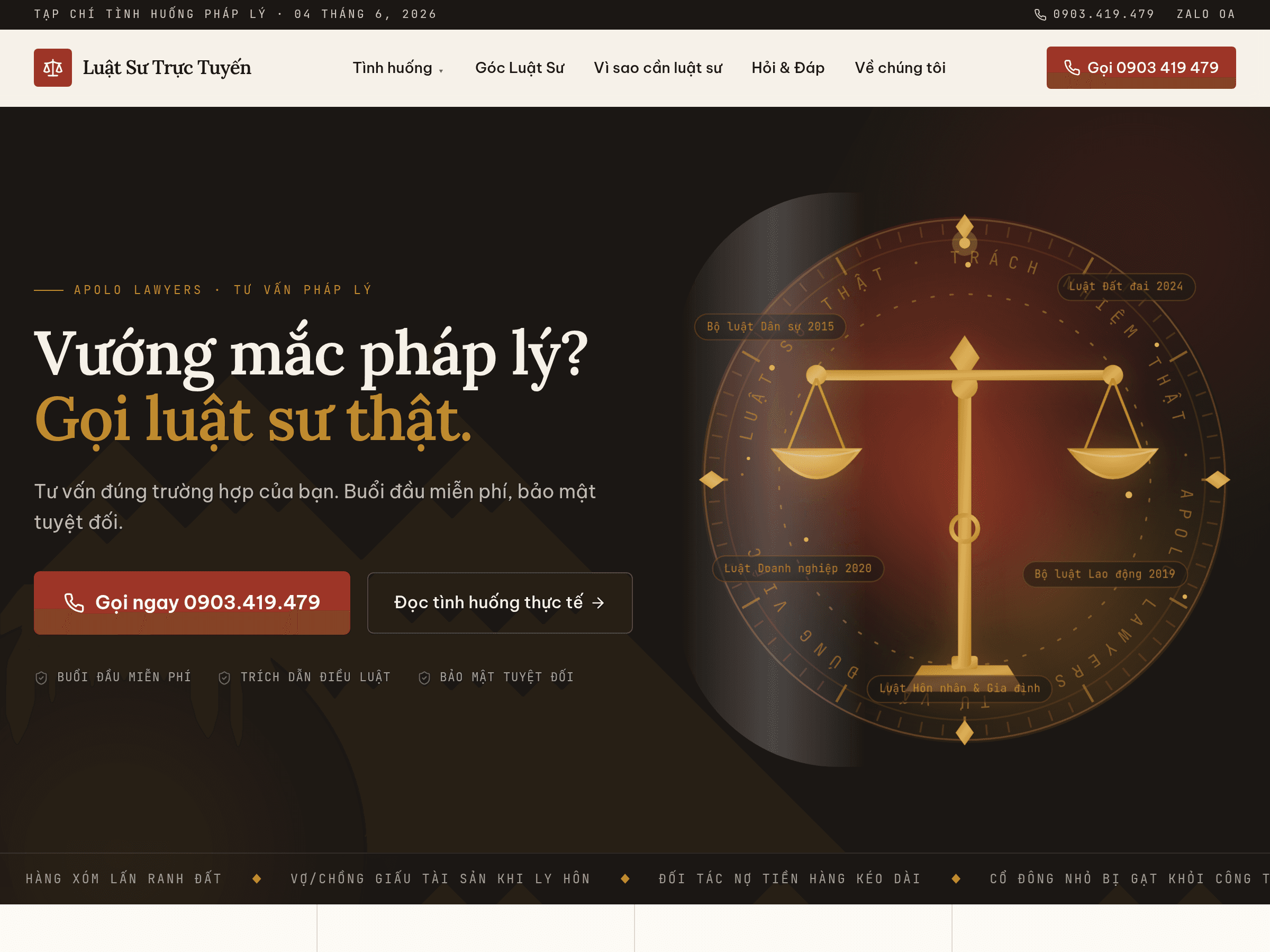 Website Luật sư Trực tuyến